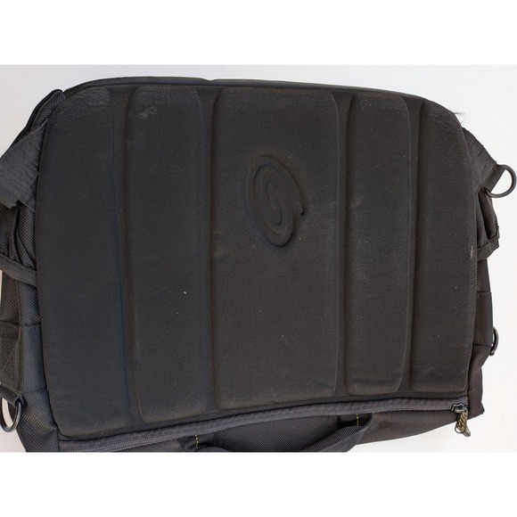 Timbuk2 Messenger Bag Black Yellow Logo Adjustable Strap Padded Back - Picture 2 of 6